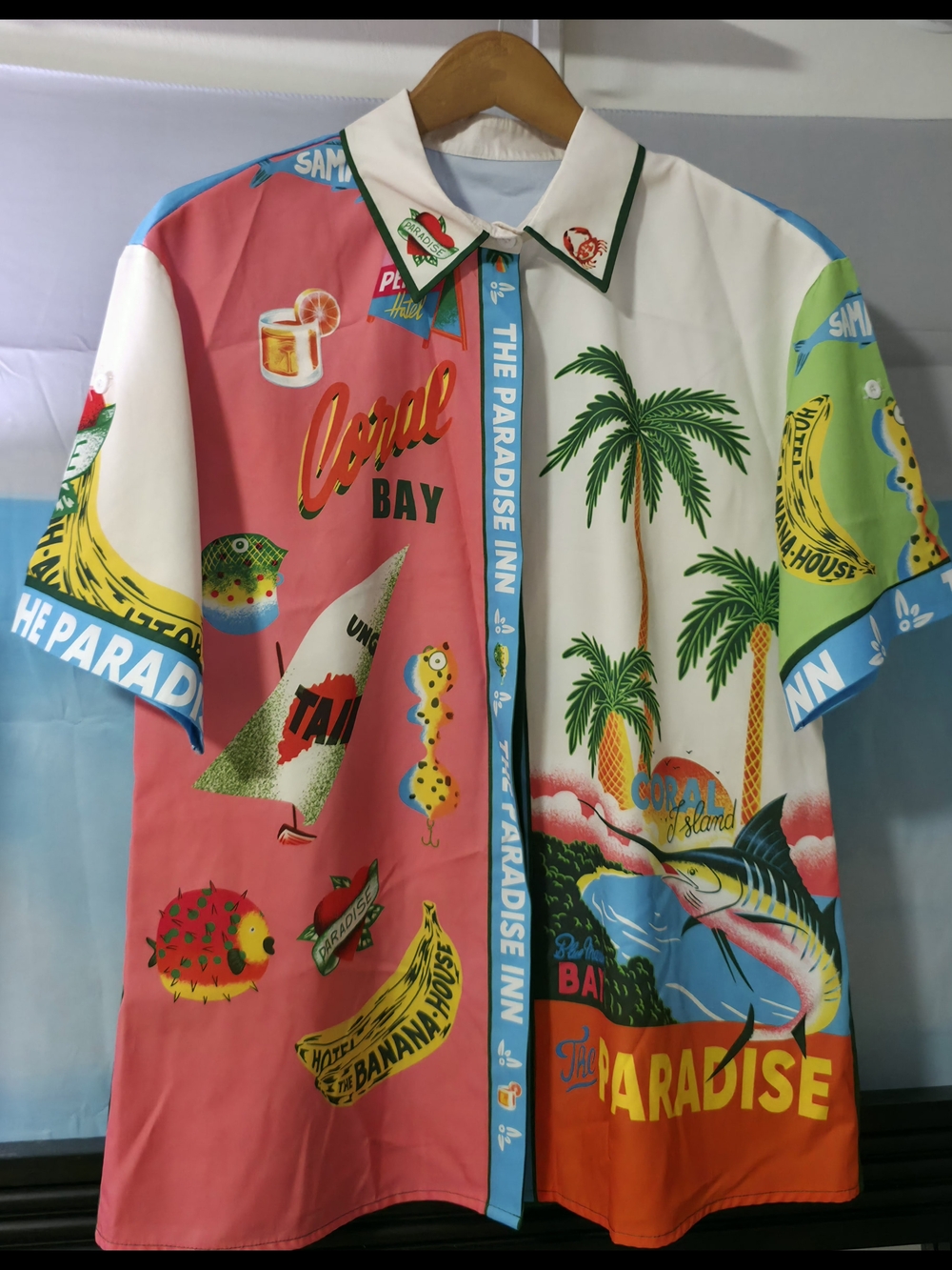 Tropical Colorblock Button-Down Shirt - Multi
